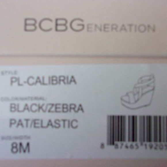 BCBGeneration Black Zebra Patent Leather Wedge - Picture 7 of 7